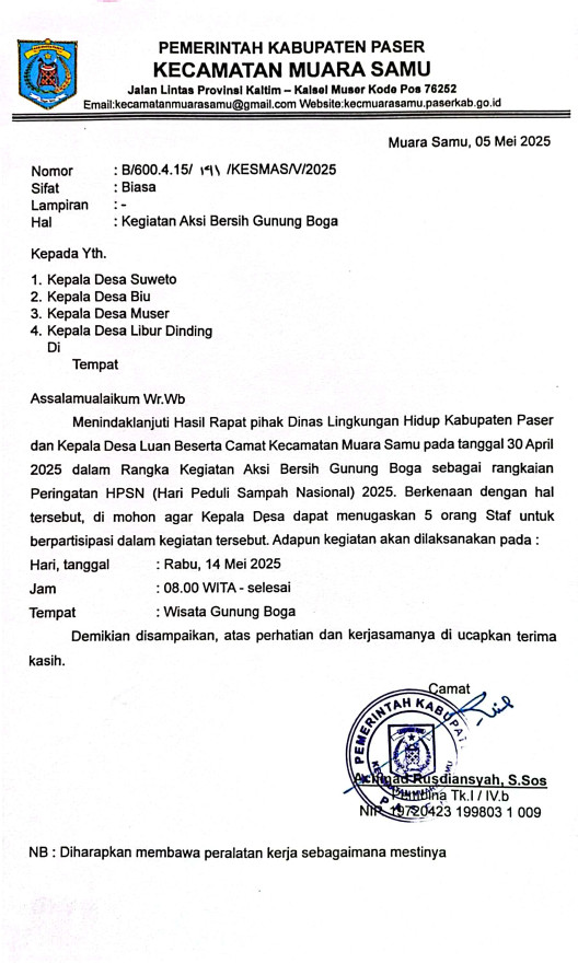 KEGIATAN BERSIH GUNUNG BOGA